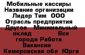 Мобильные кассиры › Название организации ­ Лидер Тим, ООО › Отрасль предприятия ­ Другое › Минимальный оклад ­ 50 000 - Все города Работа » Вакансии   . Кемеровская обл.,Юрга г.